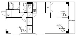 カームハイツ1番館【1階】の間取り