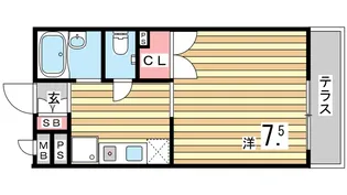 エスポワール須磨【1階】の間取り