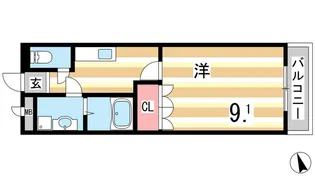 レジデンスE&R【1階】の間取り