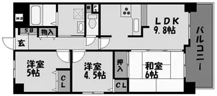 グランプレステージ明石西II【9階】の間取り