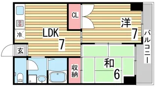 グランデール本多聞【4階】の間取り