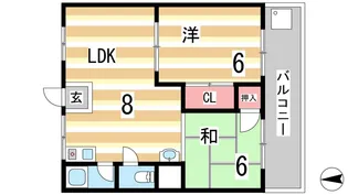 マンション朝霧2号館【5階】の間取り