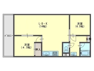 カルム魚住【2階】の間取り