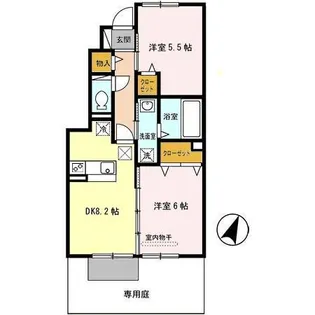 キャンフル ローレル【1階】の間取り