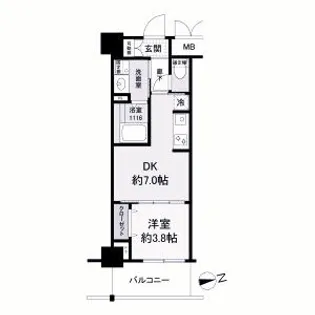ブランシエスタ明石【7階】の間取り