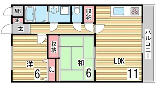 マンションアムール【2階】の間取り