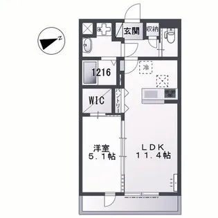 カーサ クラージュ【1階】の間取り