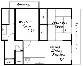 メゾンドソレイユ物部【4階】の間取り