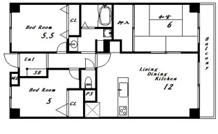 グリーンハイツ妙法寺A棟【3階】の間取り