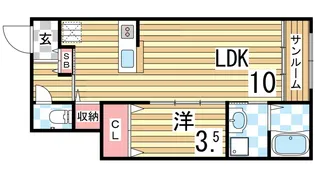コートディアス【1階】の間取り