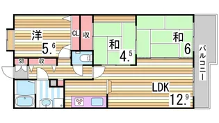 ホーユウパレス神戸塩屋【3階】の間取り