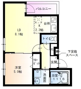 フジパレス須磨鷹取V番館【2階】の間取り