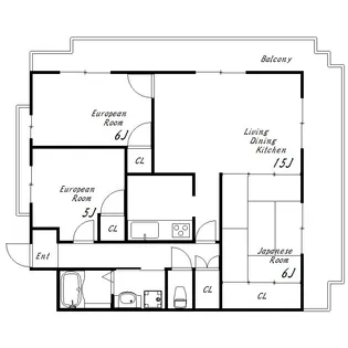 ヴァーチュアスあさぎり【2階】の間取り
