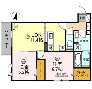 Jソレイユ錦ケ丘【3階】の間取り