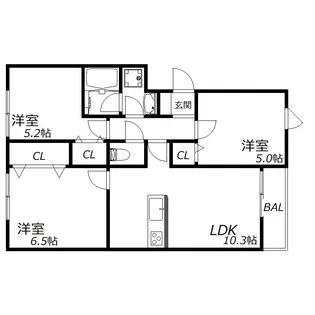 グルーブ五色山【2階】の間取り