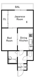 サンシャイン中道【6階】の間取り