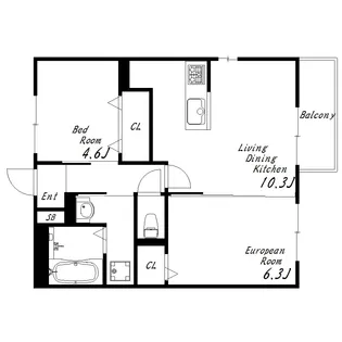 サンガーデン朝霧【1階】の間取り