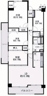 朝霧パークホームズ【10階】の間取り