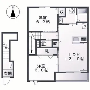 ティエド・ファミーユ【2階】の間取り