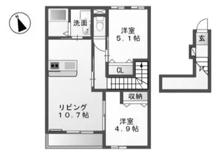 エスポワールミニオンII【2階】の間取り
