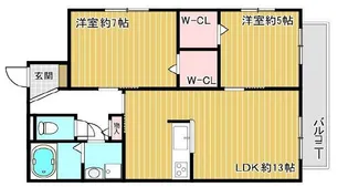 アデアコートB棟【2階】の間取り