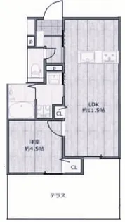 Kパラッツォパールブリッジ【1階】の間取り
