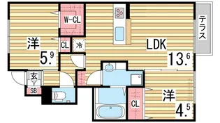 ソレーユ・コート【1階】の間取り