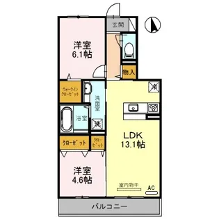 ルエスト・ラメールII【3階】の間取り