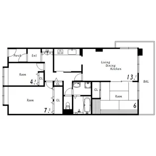 ラ・メール狩口III【5階】の間取り