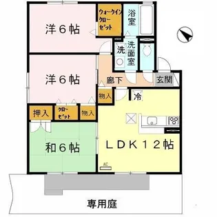 パレちくさ A棟【1階】の間取り