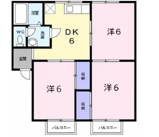 中尾弐番館B棟【1階】の間取り