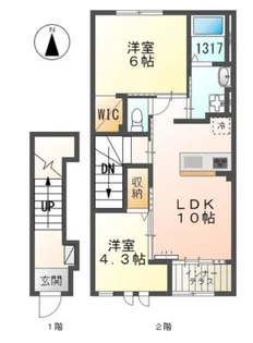 ハルカス ウエスト【2階】の間取り