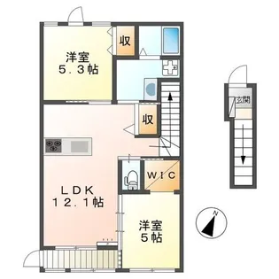 ペルルⅡ【2階】の間取り
