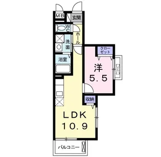 ジェルメ・アビタシオンM・M【2階】の間取り