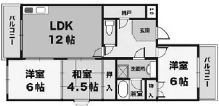 パークサイド名谷【4階】の間取り