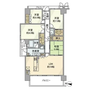 ルネ神戸星陵台【4階】の間取り