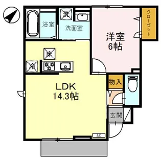 スーリール住吉【1階】の間取り