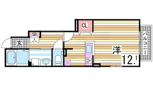 アイリスプレイス【1階】の間取り