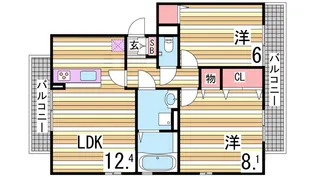 グランドアトリオ神戸西 C棟【2階】の間取り