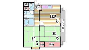 パレス五色山【2階】の間取り