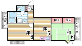 メヌエット千代ヶ丘【1階】の間取り