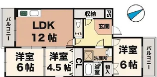 コーポ久兼【1階】の間取り