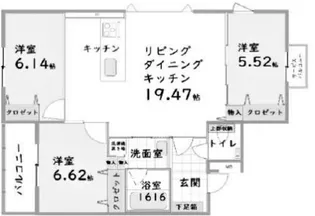 ゼルカヴァ芦屋【2階】の間取り