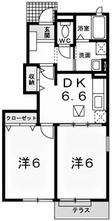 メゾンオルタンシア【1階】の間取り