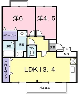 エクセルハイツA【1階】の間取り