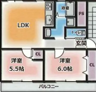 高津橋農住団地B棟【5階】の間取り