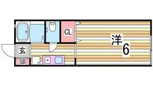 西舞子グリーンハウス【1階】の間取り