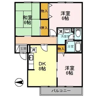 サンハイム西海【1階】の間取り