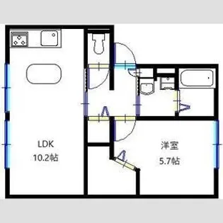 ビバーチェ西明石(借上)【1階】の間取り