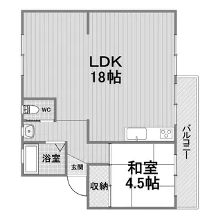 明舞第一団地2号棟【4階】の間取り